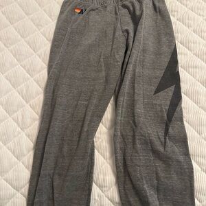 AV Gray Sweatpants with Black Lightning Bolt Size M